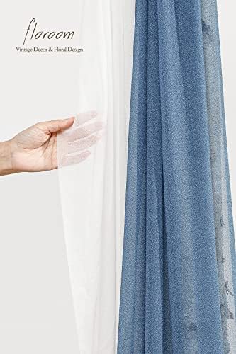Floroom Wedding Arch Draping Fabric 2 Panels 20Ft Chiffon Fabric Drapes Arbor Drapery Wedding Ceremony Reception Swag Decorations (White & Dusty Blue) - Image 6