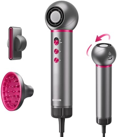 BABONIR High-Speed Travel Hair Dryer, 360° Rotating Head, 0.6Lb Lightweight by BABONIR