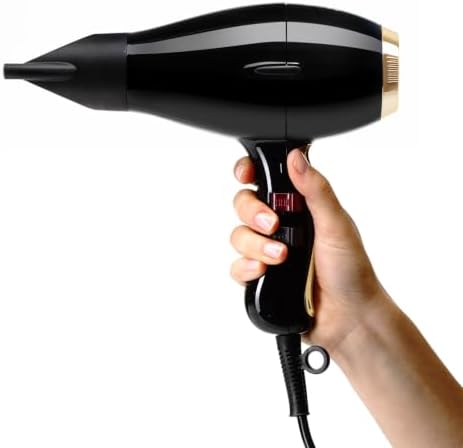 Elchim 3900 Healthy Ionic Professional Hair Dryer, 1875W Blow Dryer, Ionic & Ceramic System, 30%+ Faster Drying, Low EMF Protection, Dual Quick-Lock Concentrators, Made in Italy, Black & Gold - Image 3