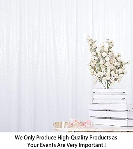 ShinyBeauty 6FTx8FT-White-SEQUIN Backdrop-Curtain-Sequin Photography Backdrop Shimmer Sequin Fabric Backdrop for Birthday Party Event Decoration - Image 2
