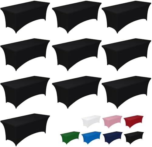 Pureegg Spandex Tablecloth 6ft 10 Pack Black by Pureegg