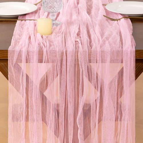 Cheesecloth Table Runner Tulle Fall Boho Wedding Shower Party Home Decor - Image 2