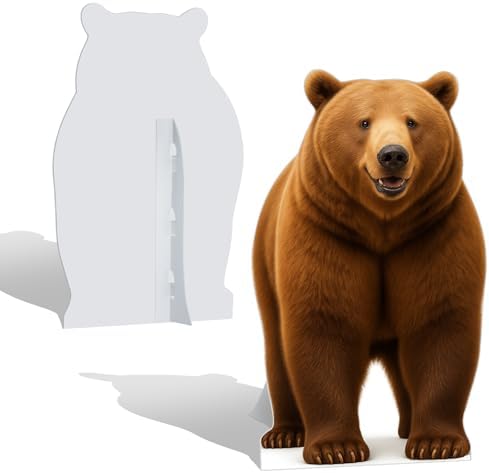 Brown Bear 4FT Life Size Cardboard Cutout, 1 PC, Party Decor - Image 3