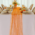 3Pcs Orange Gold Table Runner Metallic Foil Shimmer Sheer Gauze Decor 10ft by Snowkingdom