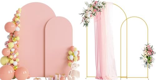 Wokceer Arch Backdrop Stand and Cover Set of 2, 7.2FT,6FT Arch with Cover by Wokceer