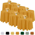 Fitable 6 Pack Gold Round Tablecloths - 108 Inches in Diameter by Fitable