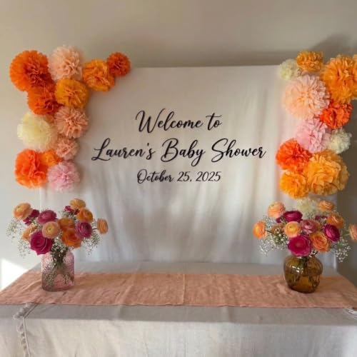 PapaKit Party Tissue Pom Pom Paper Flower Set, for Birthday Party Baby Shower Wedding Engagement Bachelorette Event Decoration ( Bright Orange Bloom, 20 Piece Set) - Image 2