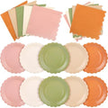 120Pcs Fall Plates and Napkins 7in Orange Pastel Disposable Plates by Tiangrid