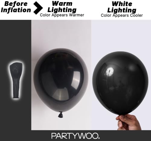 PartyWoo Black Balloons 50pcs Matte Latex Helium Balloons 12 Inch - Image 3