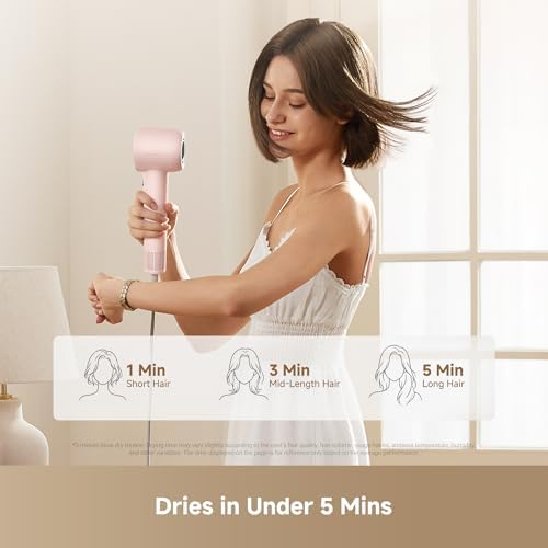 Dreame Gleam Travel Hair Dryer for Women, 110,000RPM High Speed Hair Blower with Diffusers, Fast Drying, 200M Negative Ions for Frizz-Free, Smart Heat Control, Compact Hair Dryer - Image 2