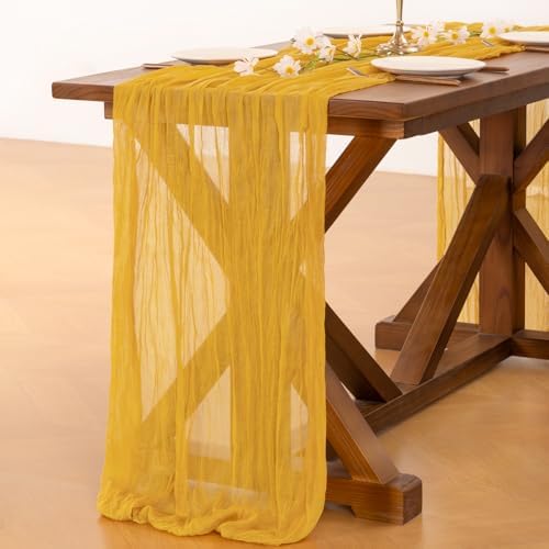 Cheesecloth Table Runner Fall Boho Wedding Birthday Party Home Decor - Image 5