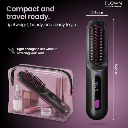 Flown® Original Go Brush PRO - No Damage Heat Brush USB-C Charger (Black) - Image 6