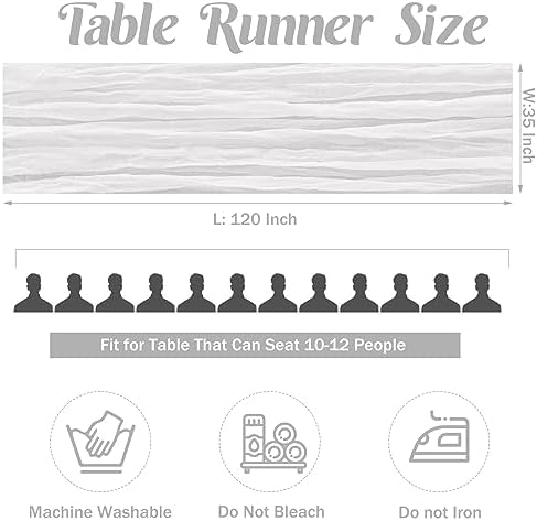 White 10FT Cheesecloth Table Runner Boho Gauze Fabric Table Runner Rustic Sheer Runner for Wedding Bridal Baby Shower Birthday Party Boho Table Decor（1 Pack White） - Image 4