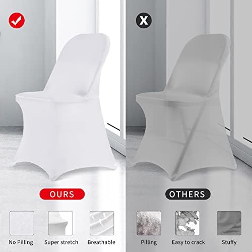 HAINARverS Folding Chair Covers for Wedding, 10PCS White - Image 5