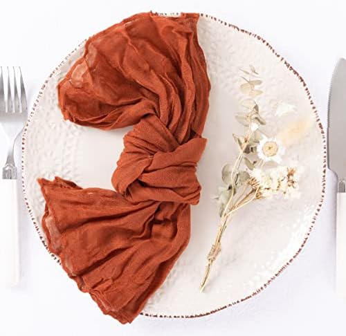 DeZerlor Fall Terracotta Cheese Cloth Napkins Set of 50 for Wedding Party - Image 4