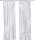 PartyDelight Silver Sequin Backdrop Curtains 2x8ft 2 Panels by PartyDelight