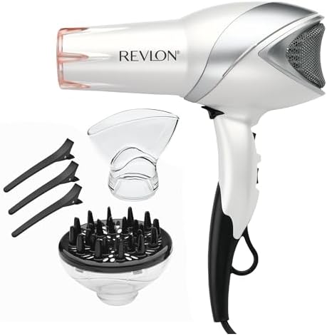 REVLON Infrared Ionic Hair Dryer with Diffuser & Concentrator, White by RevlonHairTools