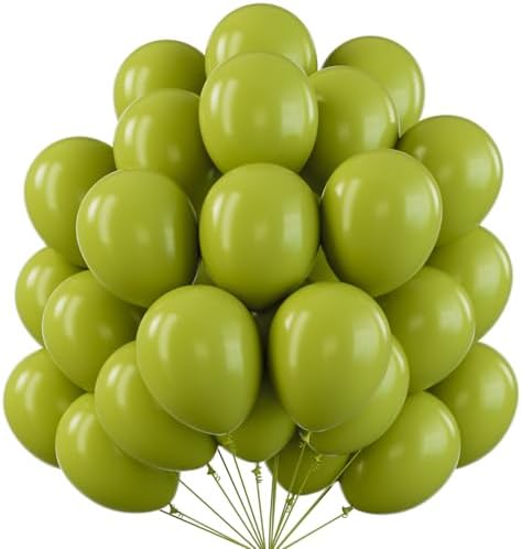 PartyWoo Sage Green Balloons 50pcs Olive Eucalyptus Dusty Green Boho Color by PartyWoo