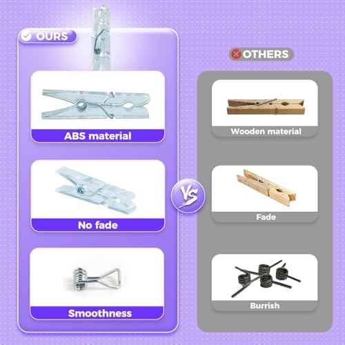 100PCS Baby Shower Games Clothespins Clear Plastic Clothes Pin 1.37inch - Image 2