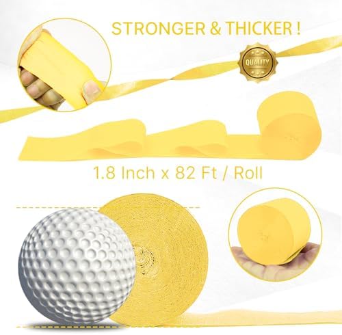 PartyWoo Light Yellow Crepe Paper 4pcs 328 FT Pale Pastel Yellow Streamers - Image 6