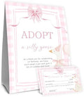 One Silly Goose Birthday Decor,Adopt a Goose Party Favor,Pink First Birthday Party Games & Activities 50 Cards and Sign for One Year Old Girls Newborn Baby Shower First Bday Party Supplies by Unknown