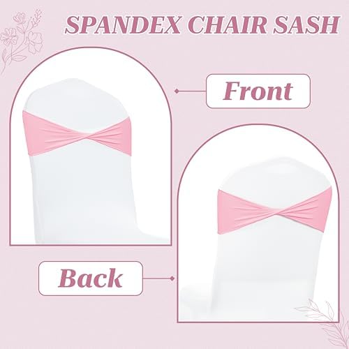 MDS Pack of 200 Spandex Chair Sashes Without Slider Buckles – Pink - Image 4