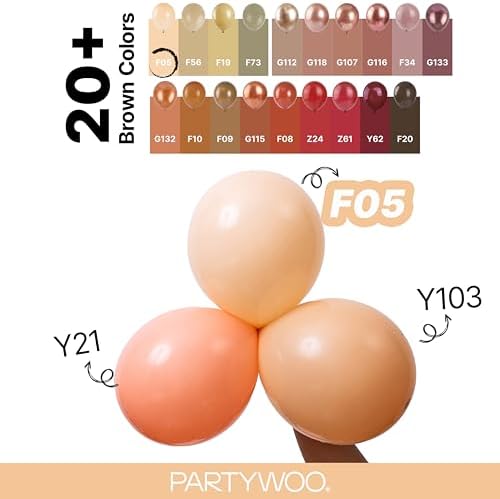 PartyWoo Nude Balloons 140pcs Apricot Boho Fall Color Different Sizes - Image 4