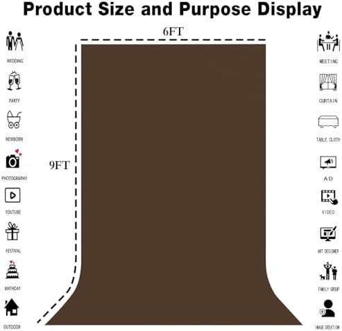 Brown Photography Backdrop for Photoshoot, Fabric 6x9ft - Image 3