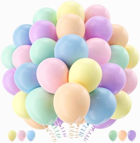 160 Pack Pastel Balloons 12 Inch Pastel Rainbow Multicolor Macaron Balloons for Party Baby Shower Gender Reveal Easter Decorations by PAXILE
