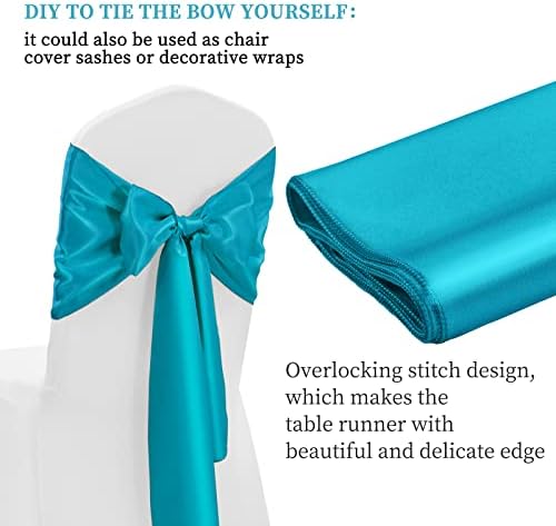 12 Pack Turquoise Satin Table Runner 12 x 108 Inch Long Premium Table Runners for Wedding Party Events Decoration, Birthday Parties, Banquets Decorations, Graduations, Engagements - Image 4