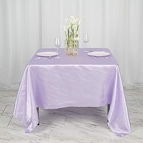Balsa Circle 10 pcs 72x72 inch Lavender Square Tablecloth Satin Fabric Overlays Linens | Table Cloths Cover for Wedding Party Banquet Reception Events Decoration Kitchen Dining Events Kitchen Dining - Image 4