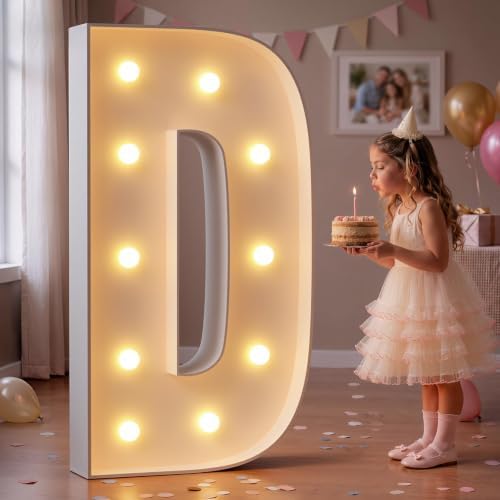 imprsv Large Marquee Letters, 4FT Light Up Letters D Sign for Party Decor by Letsmakeitimpressive