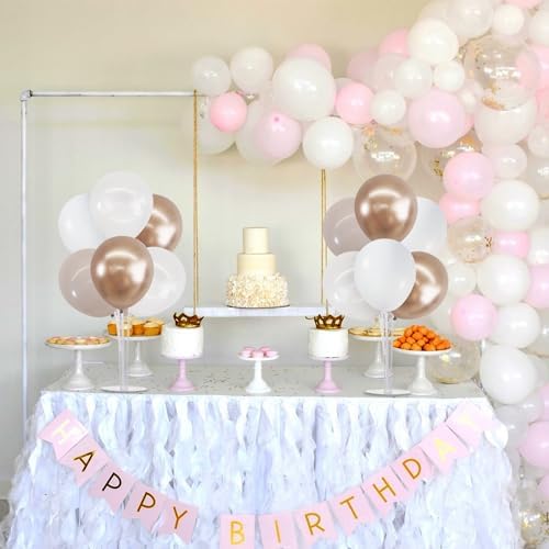 TONIFUL 4 Set Nude White Champagne Gold Balloon Stand Centerpiece for Table - Image 5