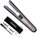 Cordless Hair Straightener, 10000mAh Rechargeable Flat Iron Portable Travel Straightener with Negative Ion, LED Screen & 3D Floating Plates, 2 in 1 Straightener and Curler (Dark Blue + Gold) by Unknown