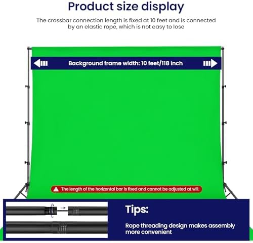 Jiang&Rong Portable Reverse-Folding Backdrop Stand Kit 10ft x 6.5ft(W x H) - Image 2