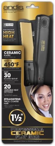 Andis 1.5-Inch High Heat Ceramic Hair Flattening Iron, Black (67770) - Image 2