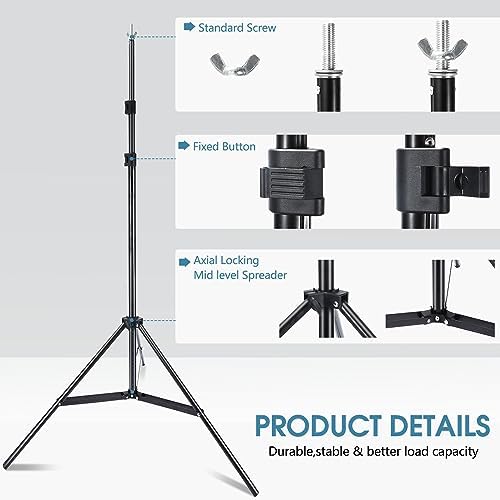 Photo Video Studio 10x7Ft (WxH) Adjustable Background Stand Backdrop Support System Kit with Carry Bag - Image 2