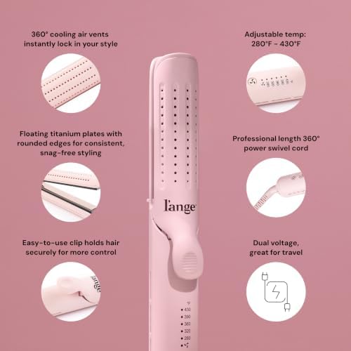 L’Ange Hair Le Duo Standard 360° Airflow Styler | Curl & Straighten with One Tool | 3.5" Snag-Free Titanium Plates | Cooling Air Vents to Set Curls | Adjustable Temp & Auto Shut-Off | Blush - Image 3