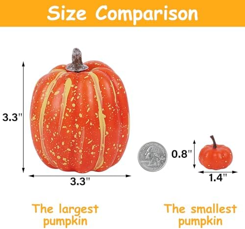 winemana 46 Pcs Artificial Pumpkins for Decorating Fall Decorations - Image 7