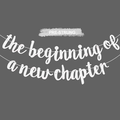 BEISHIDA White Pre-Strung Glitter The Beginning of A New Chapter Banner by Beishida