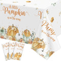 3 Pack Little Pumpkin Tablecloths, Fall Baby Shower Party Decoration by NatNarr