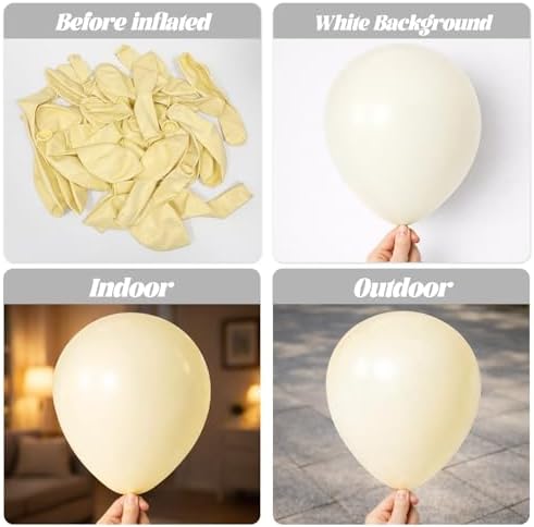 Voircoloria 130pcs Ivory White Balloons Garland Arch Kit, 18 12 10 5 Inch - Image 2