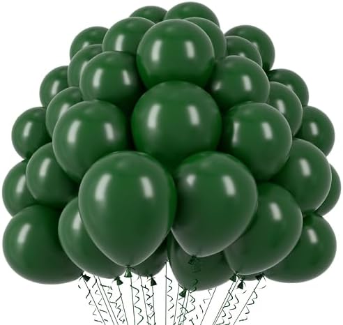 Voircoloria 110pcs Dark Green Latex Party Balloons, 12inch by Voircoloria