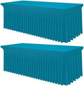 Smiry 2 Pack Spandex Elastic Fitted Table Cloth Skirt for 4FT Table by Smiry