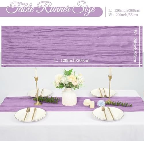 20 Pack Cheesecloth Table Runner 20 x 120 Inch, Lavender - Image 2