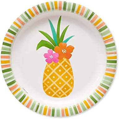 American Greetings Tropical Luau Party Supplies for BBQs and All Summer Parties, Dessert Plates (36-Count) by AmericanGreetings