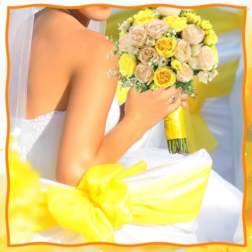 Geosar 16 Bundles Artificial Peonies Flowers,Yellow, Champagne - Image 5