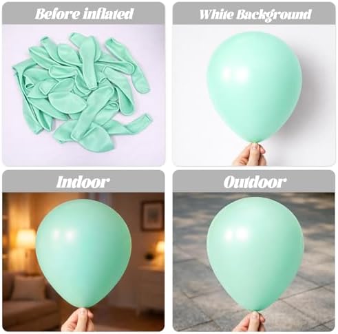 Voircoloria 66pcs Mint Green Pastel Green Latex Party Balloons, 12inch - Image 3