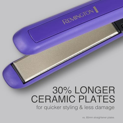 Remington 1" Flat Iron, Hair Straightener with Anti-Static Technology, 30-Second Heat Up & 60 Minute Auto Shut-Off, 30% Longer Ceramic Floating Plates, Titanium + Ceramic Coating - Image 4