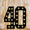 Pooqla 40th Birthday Decorations for Men, 2.4FT Light Up Numbers by Pooqla